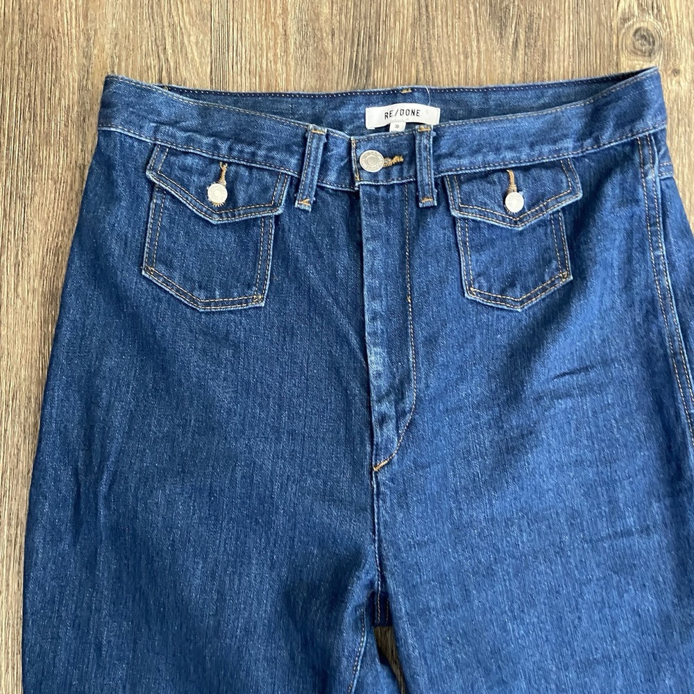Re/Done Originals Women's 70s Pocket Flare Wide Leg Jeans Size 30x29 - Picture 4 of 10